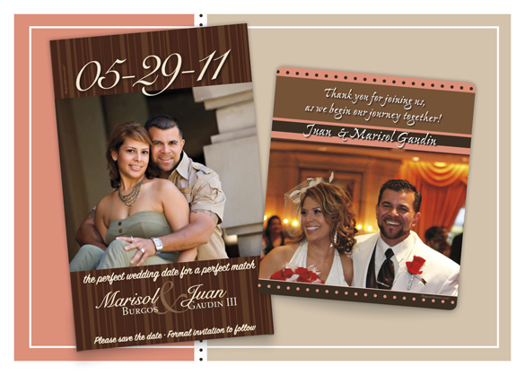 Save the Date Magnet and Wedding Thank You Card
