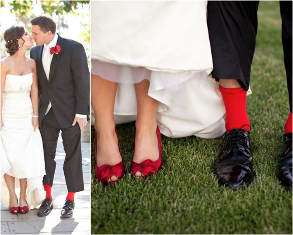 black, white and red theme wedding