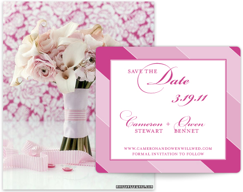 pink save the date magnet