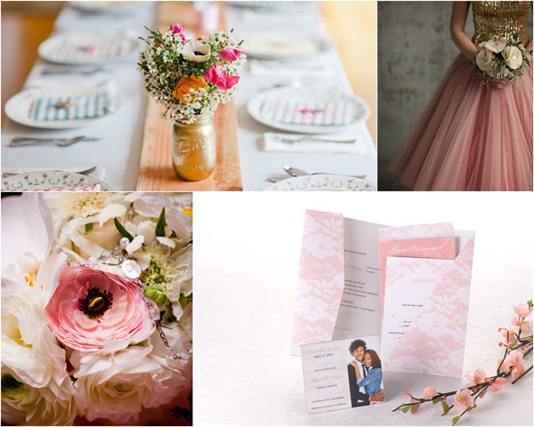 pink and gold weddng colors