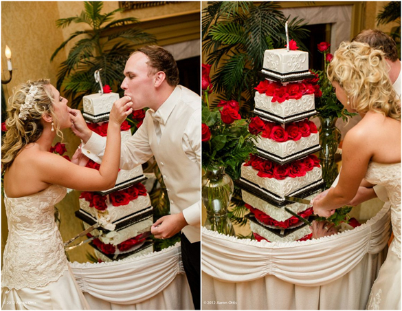 red, black and ivory wedding colors