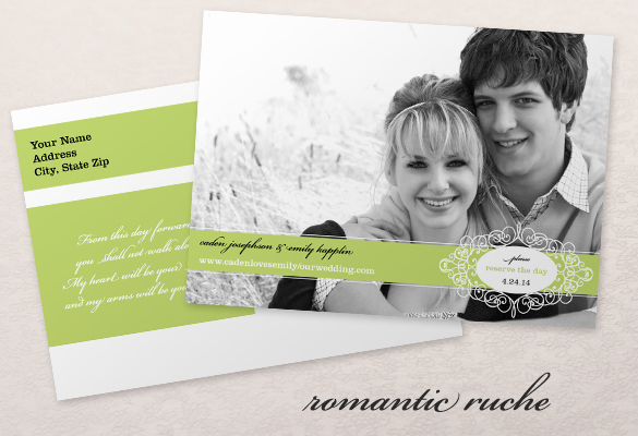 Save the Date postcard-romantic-ruche