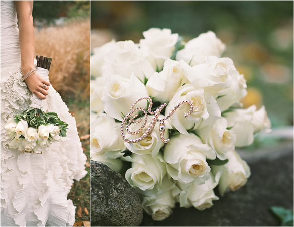 white rose wedding bouquet 