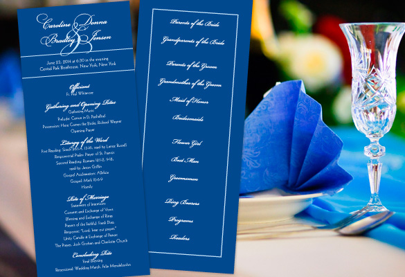 blue wedding programs from MagnetStreet