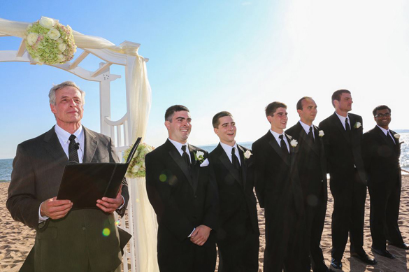 groomsmen for an East Coast beach wedding 