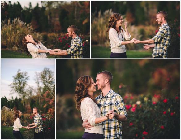Great engagement photos dancing in the field