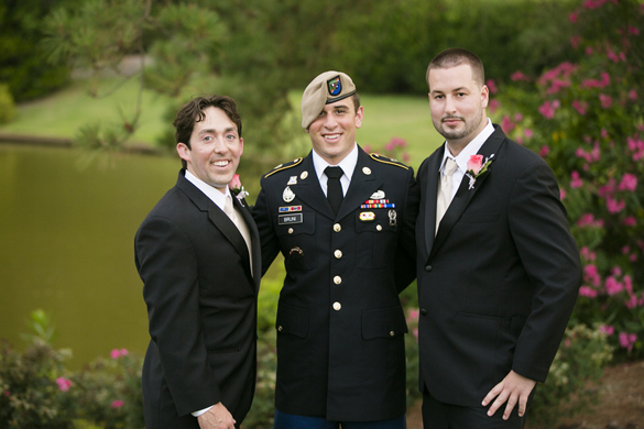 Groomsmen in military wedding for outdoor wedding
