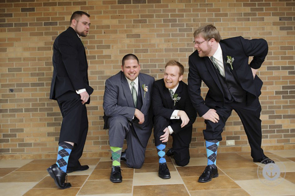 groomsmen in argyle socks
