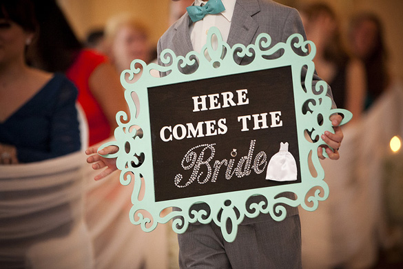 Here comes the bride wedding sign