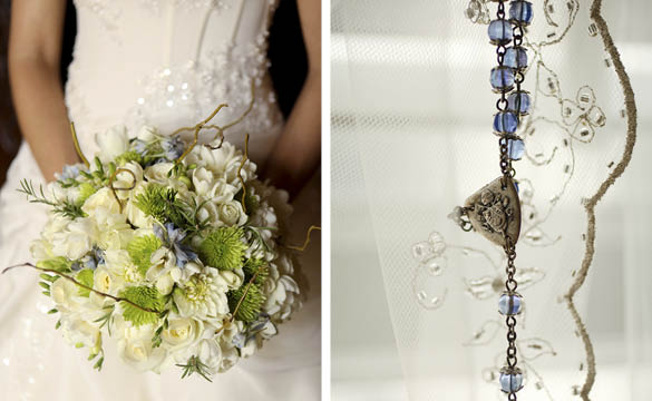 beaded veil, rosary and wedding flowers--Pepper Nix Photography