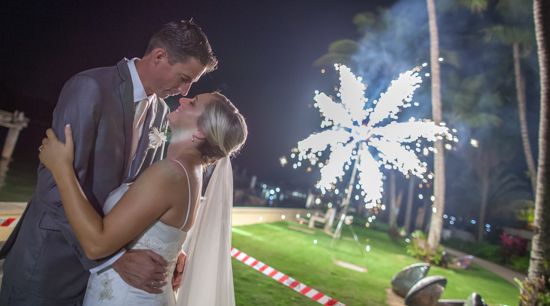 fireworks at outdoor wedding in Cairns, Australia