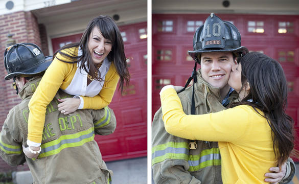 firefighter engagement photos