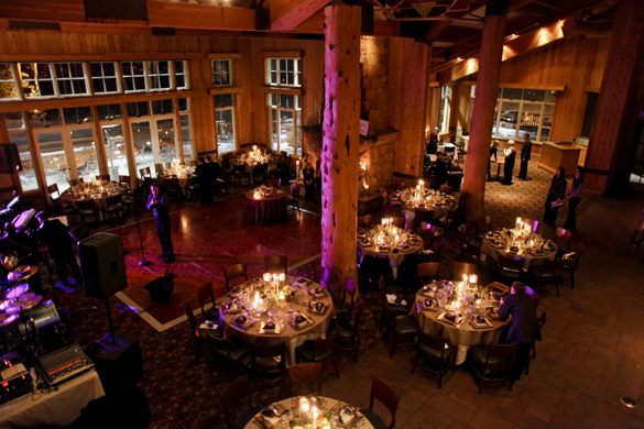 Winter destinaion wedding reception at Deer valley Resort in Park City, Utah