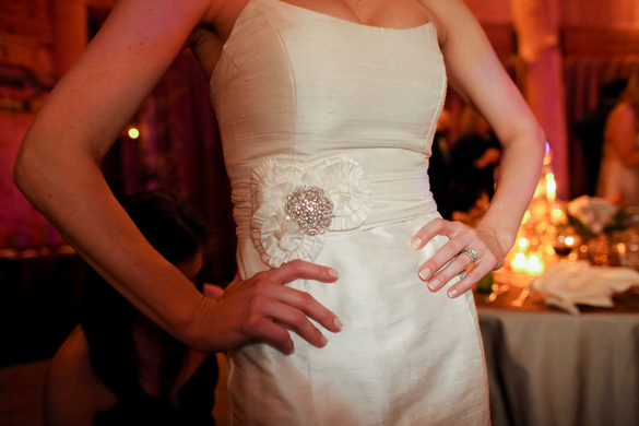 brides crystal and floral applique belt