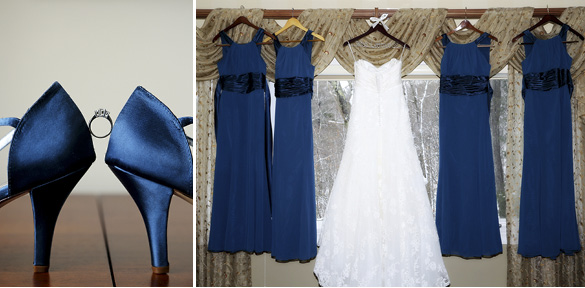 royal blue bridesmaid dresses and blue wedding shoes