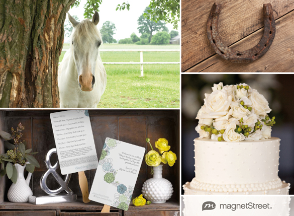 Kentucky Derby wedding inspiration with floral Wedding Program Fans from MagnetStreet