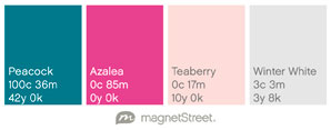 Blue and pink wedding color palette from MagnetStreet