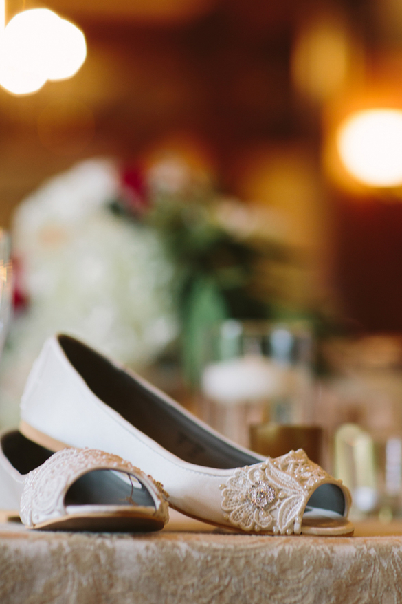 lace wedding shoe-flat peep toe