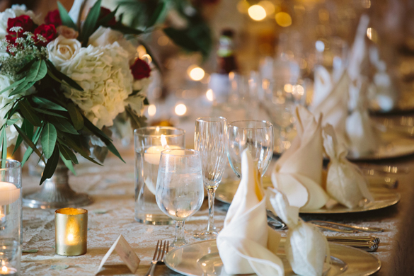 elegant wedding reception table settings
