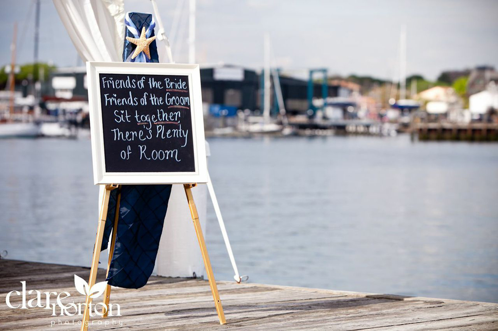 Wedding sign in nautical Rhode Island wedding