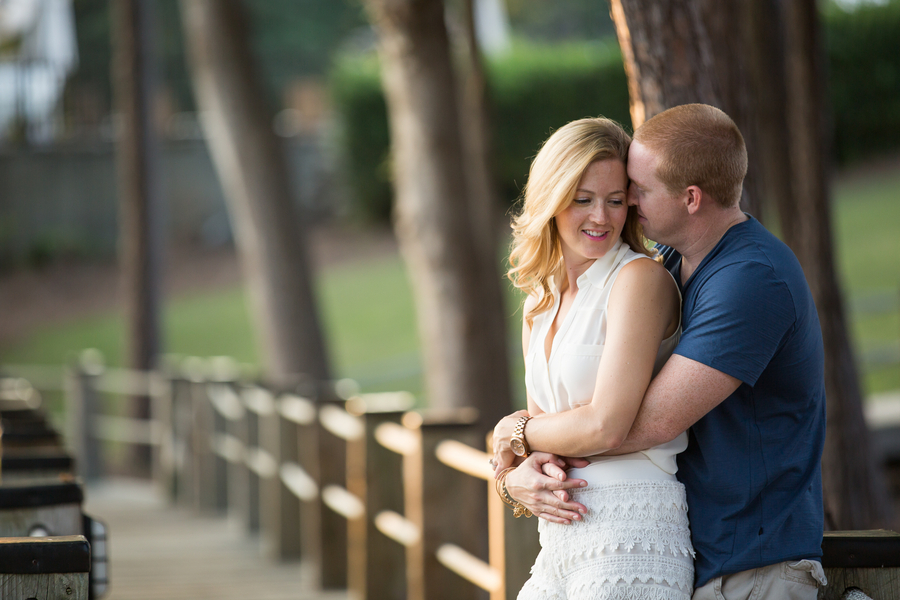 Lake Norman engagement photo on the pier