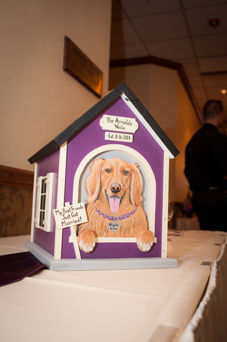 purple dog house card box