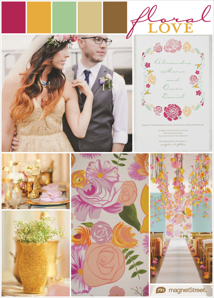 Floral wedding inspiration + invitation from MagnetStreet
