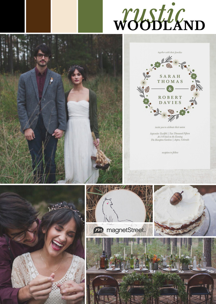 Rustic Woodland Wedding Inspiration and Invitation from MagnetStreet