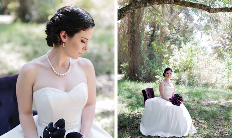 Lovely bride at outdoor wedding ceremony