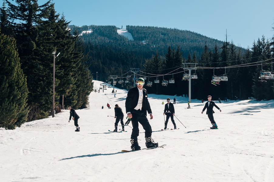 snowboarding groomsmen