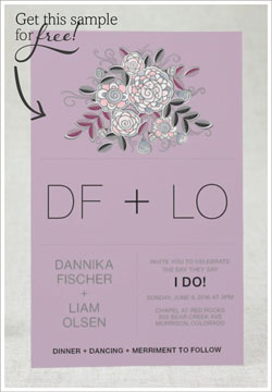 Lavender Wedding Invitation Sample from MagnetStreet. Request yours--it's free!