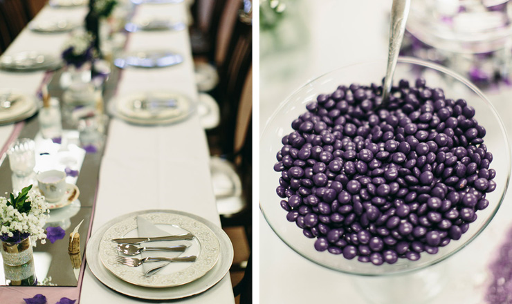 Elegant purple and wine-themed wedding reception--photos by Gagan Dhiman