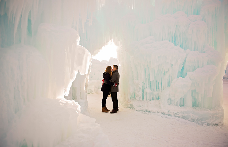 Dreamy Ice Castle Engagement Session in Alberta